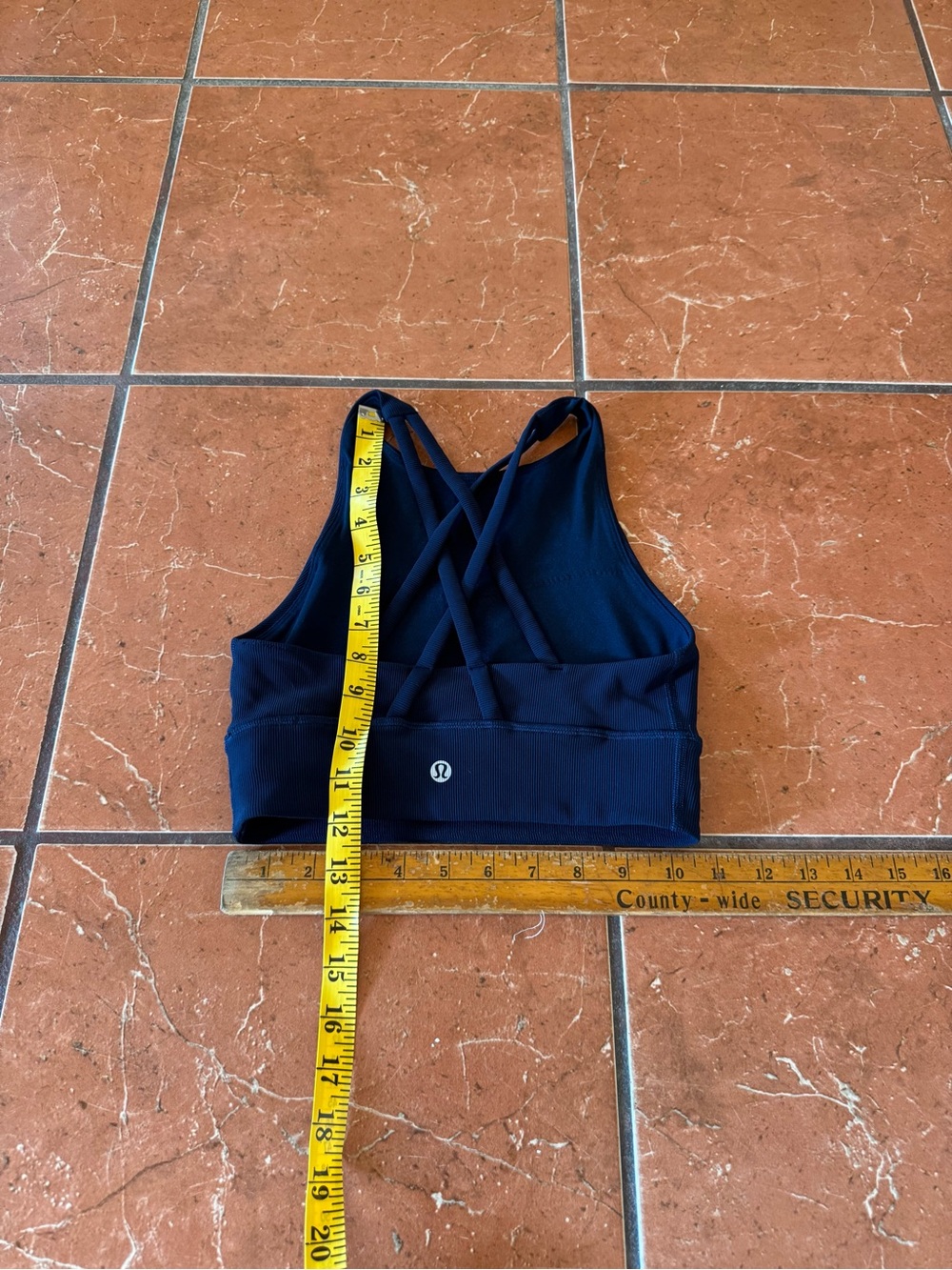 Lululemon Navy Blue Strappy Back Sports Bra Top Size 2 - Picture 4 of 5
